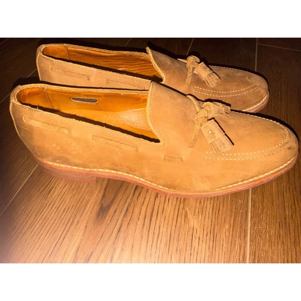 Allen Edmonds Lake Shore Drive Tan Leather Tassel Loafers Mens USA  10.5 D
